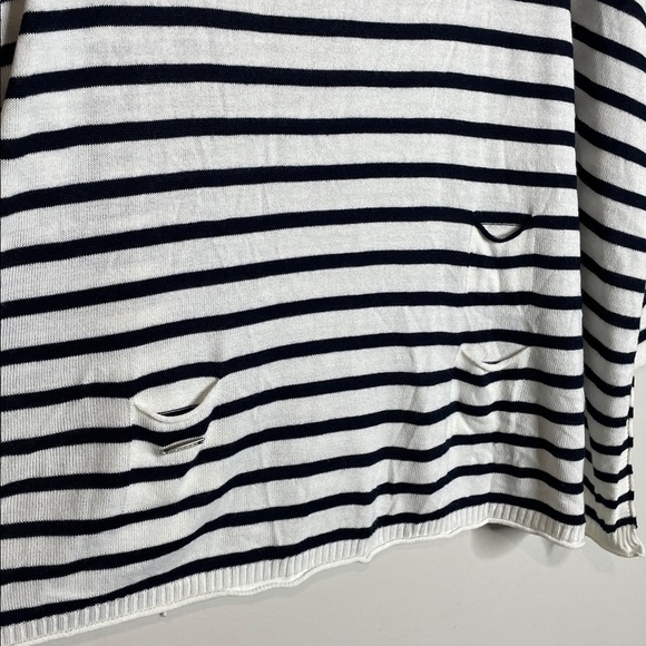 MERSEA | Oversized Catalina Striped Boatneck Sweater One Size NWT Navy Stripe - Picture 3 of 8